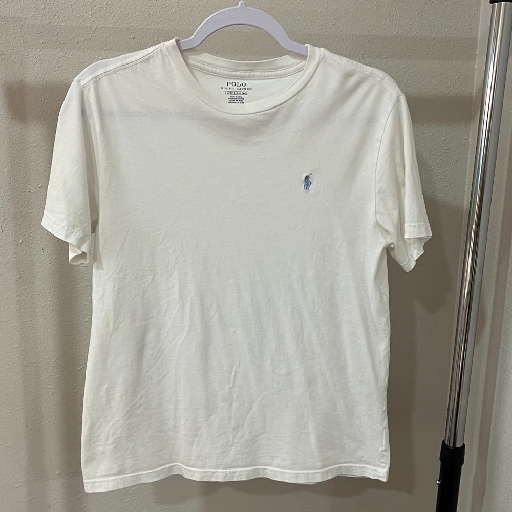 Polo Ralph Lauren Boys Short Sleeve T Shirt White Size Large (14-16)-Preowned